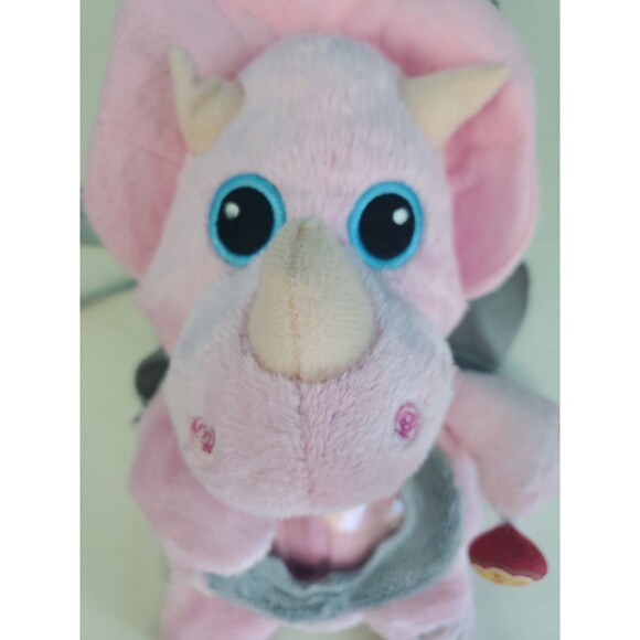 Chupa Chups Pink Triceratops Dinosaur Plush Backpack Promo Carry Bag 12" - Picture 6 of 9
